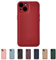 Tirita Personalised Leather Phone Case for iPhone 11 – Leather Red Case or Cover With Custom Initials – Cute Personalised Gift for Men or Women [08. Red Embossed (No Gold) Initials]