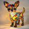 Corgi Lampe und Mops Lampe, Hundelampen Serie aus Harz, Französische Bulldogge und Dackel Tischleuchte mit warmem LED-Licht, Haustier-Dekolampe für Hundefans (E)