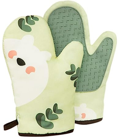 Didiseaon 2pcs Heat Resistant Oven Mitts Kitchen Gloves Silicone Oven Mitts for Cooking Bbq Baking