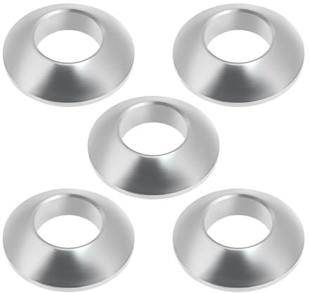 Be In Your Mind 5 rondelle a sfera M8 in acciaio inox cromato, diametro esterno 17 mm, compatibili con fissaggio di finiture in pelle alle portiere dell'auto