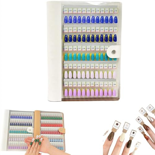 Magnetic Nail Swatches Book,120/180/240 Nail Color Display Book, Magnet Blank Nail Organizer Storage, with Transparent Nails, Nail Art Salon Design Display Booklet for Manicurist