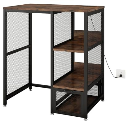 METYERRY 4-Tier Mini Fridge Cabinet with Storage