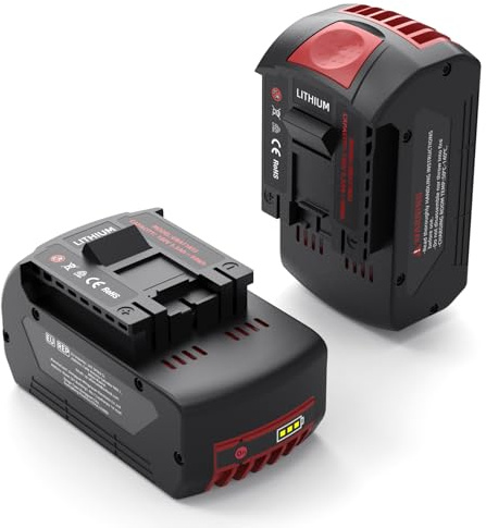 2 Pack 18V 5.5Ah Battery for Bosch Professional 18 Volt System Battery Replacement, Compatible with Bosch GBA Blue Series Rechargeable Li-ion Batteries BAT609 BAT618 BAT619