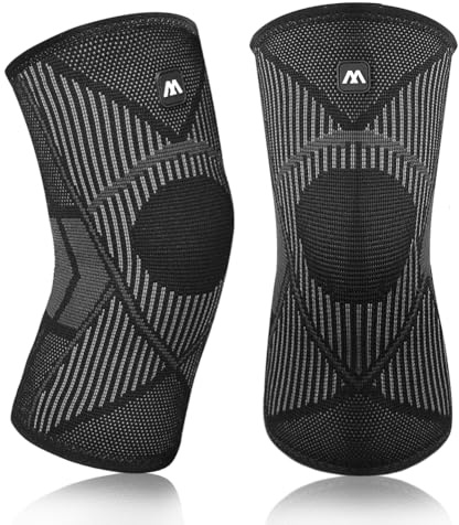 Beugo Kniebandage Männer und Damen, Sport Knee Sleeves, Kompression bandage knie, Weich und Atmungsaktiv, Elastischer Kollisionsschutz für Tanzen, Volleyball, Yoga, Tennis und Joggen (Schwarz, L)
