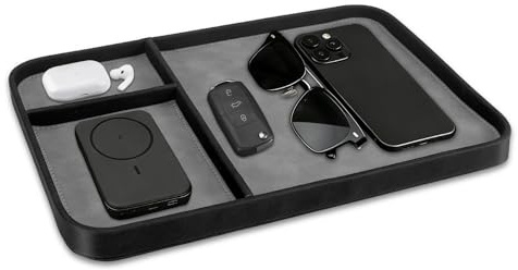 SITHON Lederschale Tablett, Stilvolle Ablageschale Valet Tray | für Nachttisch und Büro, Ablage & Organizer Aufbewahrung für Schlüssel, Handy, Schmuck, Geldbörse, Brille, Uhr und Kleingeld