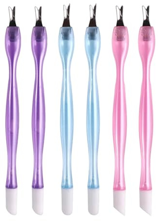 dinghaole 6 Pièces Cuticule à Ongles Fourches, Cuticules Trimmer Pusher, Double Tête Pousseurs Cuticulaires Nail Art Fourche Pour les Soins des dDoigts et des Ongles des Orteils