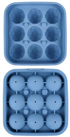 Football Mould, 9 Cavity Football Shape Silicone Chocolate Mould – Easy Release Tray, for Kitchen, Home, Bar, Summer, Day, Match, Family, Refresh Whisky