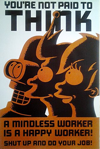 Close Up Futurama: You're not Paid to Think | UK Import Filmplakat Poster [61 x 91,5 cm]