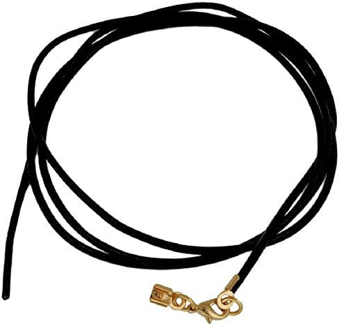 Unbespielt Lederband Halskette Schwarz Damen Herren Kinder Karabinerverschluss Goldfarben 1m Lang Kürzbar