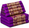 livasia Thaikissen 3 Auflagen Thaiseide - 175x55x8cm - Dreieckskissen mit Klappmatratze, Rückenkissen faltbar, Thaimatte zum Klappen, Kapok handgefertigt, Meditationskissen (Lila/Elefanten Seide)
