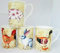 Farm Animals Mugs Set of 4 Fine Bone China Chicken Duck Pig & Rabbit Mugs Set Hand Decorated in The UK