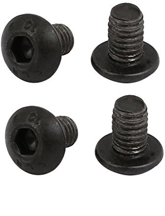 sourcing map 4 Stück Linksgewinde Schraube M4x6mm 10.9 Grad Innensechskant Schwarz