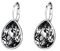 XUPING Kristall Tropfen Ohrringe für Damen Ohrringe Silber Creolen Hängend Schwarz Strass Hypoallergenic Jewelry(Black）