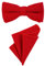 DonDon Herren Fliege 12 x 6 cm gebunden längenverstellbar und Einstecktuch 23 x 23 cm farblich passend aus Baumwolle rot