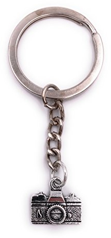 H-Customs Camma della Macchina Fotografica 3 Metallo d'Argento del Pendente dell'anello Chiave