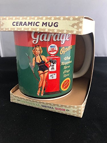 Original Metal Sign Co Tune Up Garage Retro Art Ceramic Mug in Gift Box Man Shed Cave