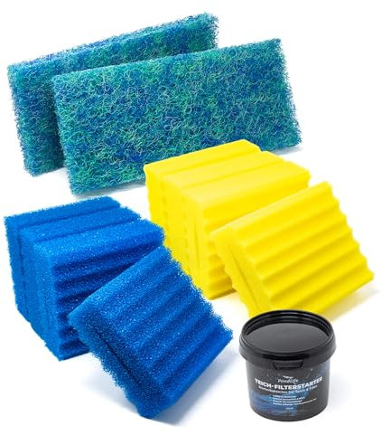 Pondlife CBF Set für Teichfilter 8 x Schwamm, 2 x Japanmatte, 1x Pondovit Filterstarter passend für OTF 16000 & 350B Filter