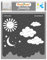 CrafTreat Pochoirs réutilisables Lune et Étoile pour peindre sur sol, mur et carrelage – Pochoir nuage et étoile – 30,5 x 30,5 cm – Pochoirs d'art et d'artisanat – Pochoir mural nuages