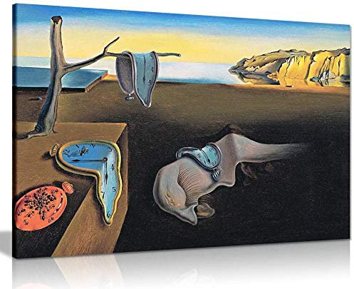 Salvador Dali Wandkunst, Dalí Persistence of Time, gerahmtes Gemälde, Leinwandkunst für Schlafzimmer, Wohnzimmer, Dekoration, fertig zum Aufhängen