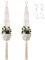 2 Pezzi 105cm Fioriere Sospese in Macrame da Parete Tessitura a Mano Plant Hanger Corda da Muro Appendiabiti con Ganci Appesi per Piante da Interno ed Esterno per Balcony Decorazioni da Giardino