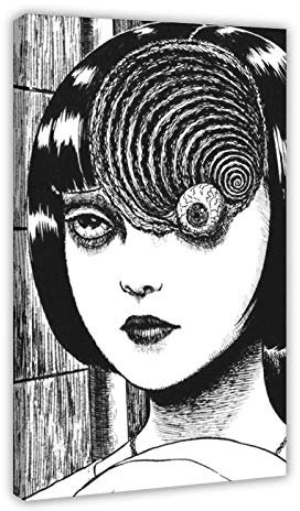 GJMYK Thriller-Poster Anime Junji Ito 1 Vintage-Kunst Leinwand Poster Wandkunst Dekor Druck Bild Gemälde für Wohnzimmer Schlafzimmer Dekoration 60 x 90 cm Rahmen style1