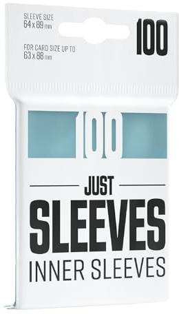 Gamegenic, Just Sleeves – Inner Sleeves, Zubehör | 100 Hüllen pro Packung, Hüllengröße: 64 x 89 mm, Kartengröße bis zu 63 x 88 mm, Farbe: Transparent