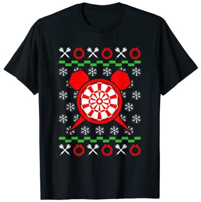Ugly Christmas Darts-Spieler X-Mas Weihnachtsmann Neujahr Dart T-Shirt