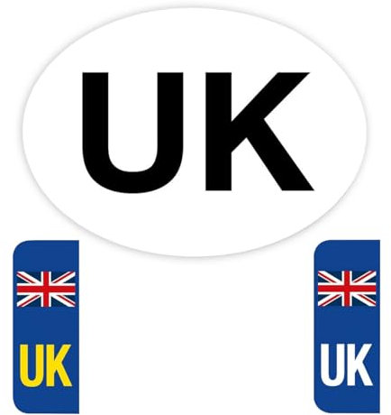 UK-Autoaufkleber für Europa, GB-Aufkleber für Autokennzeichen, Nummernschild-Aufkleber, legale Größe, selbstklebend, witterungsbeständig, Union Jack, ersetzt EU-Flagge, Brexit, 3 Stück