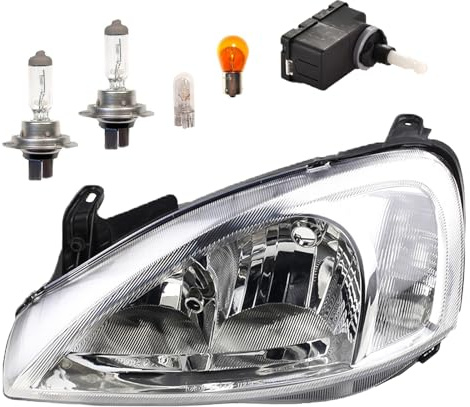 Johns, Scheinwerfer passend für Opel Corsa C -03 Links mit LWR + Leuchtmitt. Sys. Valeo