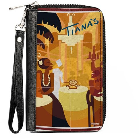 Disney Geldbörse, Zip Around, The Princess and the Frog Tianas Place Scene Yellows, Veganes Leder, Die Prinzessin und der Frosch Tiana