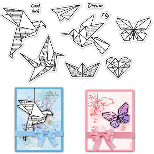 craspire Papier Vogel Silikon Klare Stempel Schmetterling Herz Boot Viel Glück Muster Klare Stempel Für Kartenherstellung Dekoration DIY Scrapbooking Prägung Album Dekor Basteln