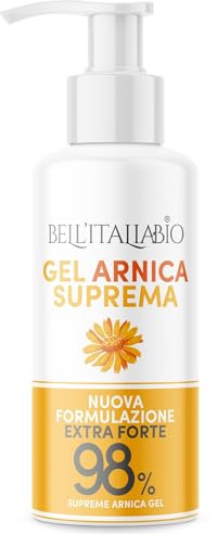 Arnika Salbe Hochkonzentriert 100 ml Extra Stark 98% Natürliche Muskelentspannung Salbe Gel für Sport und Lokale Massagen Arnica Gel Pferdesalbe Für Muskeln 100% Made in Italy