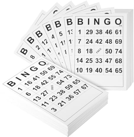jojofuny 60 Bingo Karten für Familienrunden Und Gruppen 15,5 x 10,5cm | Nummerierte Spielkarten für 1-75 Bingo Runden mit Lesbarem Layout bei Familienabend Gruppenaktivitäten Und Seniorenrunden