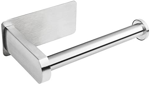 UKOFEW Toilettenpapierhalter, Edelstahl klopapierhalter Ohne Bohren, Klopapierständer, WC Rollenhalter Selbstklebend für Toilette Badezimmer Küche, Rostfrei, Silber