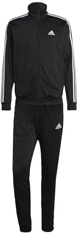 adidas Herren Basic 3-Stripes Tricot Track Suit, Black, L Short