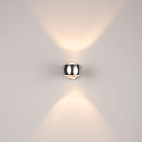 s.luce Beam Wandleuchte Up & Down runde Basis, Farbe:Aluminium