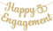 KatchOn, goldenes glitzerndes Happy-Engagement-Banner – 3 m, kein Selbermachen | Verlobungsparty-Dekorationen | Verlobungsparty-Banner, Happy Engagement-Dekor | Verlobungsbanner, Dekoration für den