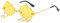 YUELUQU Vintage Mode Lustige Festival Sonnenbrillen Metall Rahmenlose Frauen Herren Punk Party Gläser (Wolke-gelb)