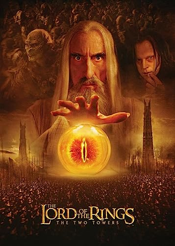 Displate Offiziell Herr der Ringe MetallPoster Magnetische Befestigung Inklusive Lizenziert Bilder Hochwertiges Poster Saruman and Sauron's Eye Poster 45 cm x 32 cm