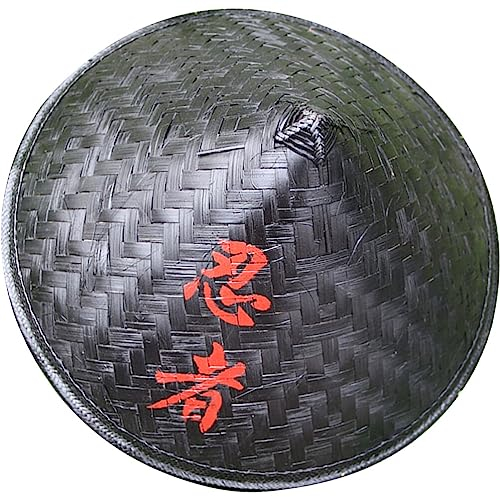 Gadpiparty Handgefertigter Japanischer Bambushut Samurai-Ritter Cosplay Asiatischer Fischhut Schwarzer Kostüm Mütze Leistung Samurai- -Reis Herren- 36 cm