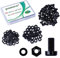 Pzsmocn 90 Pièces/30 Ensembles M8*15 mm en Plastique Nylon Noir Croix Tête Ronde Vis Écrou Hexagonal Combinaison Kit avec Rondelle Isolante Taille Standard, pour Bricolage, Assemblage Électronique.