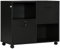 Vinsetto Cassettiera da Ufficio con 2 Cassetti Porta Documenti e Ripiani Aperti in Truciolato, Maniglie in Acciaio, Ruote con Blocco, 80x40x66cm, Nero