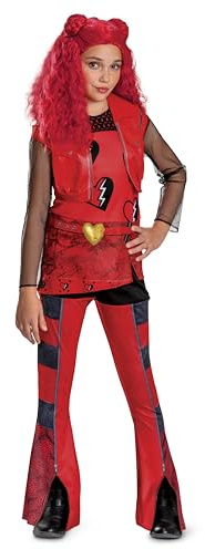 Descendants Red Costume for Kids, Official Disney Descendants The Rise of Red Costume Jumpsuit, Wig not Included, Child Size (10-12)
