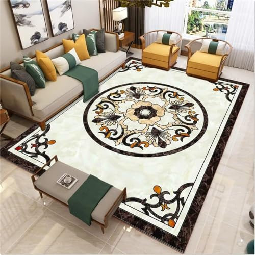 Kunsen Tapis Poil Ras Le Style Chinois Deco Chambre Multicolore Tapis garçon décoration Chambre fille50X80CM