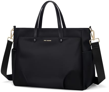 GOLF SUPAGS Sac Fourre-Tout Pour Ordinateur Portable 14 Pouces, Sac à Bandoulière Pour Ordinateur Pour Femme, Sac à Main élégant Pour Le Travail et Les Voyages (Noir)