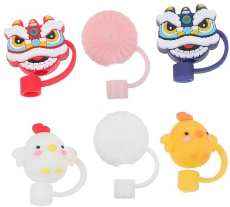 HAPINARY Lot De 6 Embouts De Paille Pour Garçons Et Filles Bouchons De Paille En Silicone