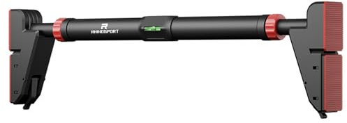 RHINOSPORT Klimmzugstange Pull Up Bar, Oberarm und Bauchtrainer, Türreck für Klimmzüge Türstock für Türen von 76–95 cm (29,9 Zoll-37,4 Zoll) – Upgrade auf maximale Tragfähigkeit 881 LB (P6)