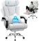 BASETBL Bürostuhl Chefsessel 200kg | Ergonomischer Schreibtischstuhl mit breiter Sitzfläche und Federpolsterung | Höhenverstellbar 45-55 cm | Neigungsverriegelung & Lendenstütze, EN12520 Zertifiziert