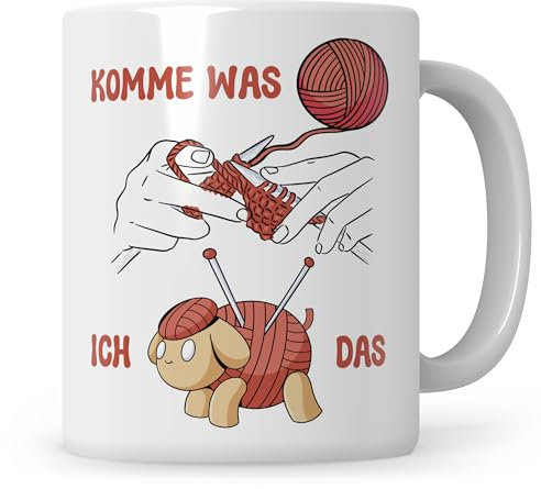 Sweetify Häkeln Tasse Schaf Komme Was Wolle Ich Schaf Das Kaffeetasse Stricken Strickerin Nadeln Strick Geschenk