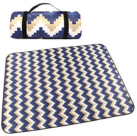 GeRRiT Stranddecke, Picknickdecke, wasserdicht, 300 x 300 cm, Picknickmatte, Outdoor-Campingmatte, große Stranddecke, Dicke Gartendecke, Fleece-isolierte Picknickdecke, Campingdecke mit Tragegriff F